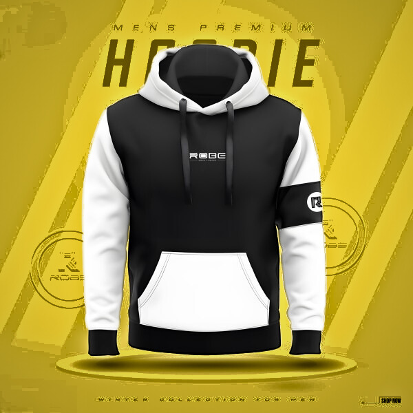 Men’s Winter China  Hoodie (White And Black)